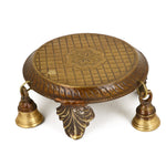 2.5 Inch Decorative Brass Chowki with Bells