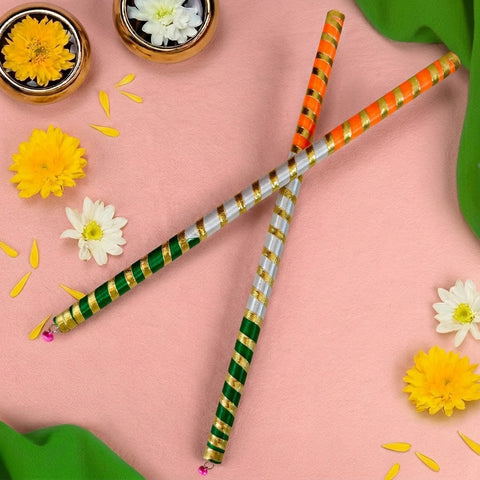  Indian Flag Wooden Dandiya Sticks | India’s Largest Pooja Accessories Brand – www.satvikstore.in