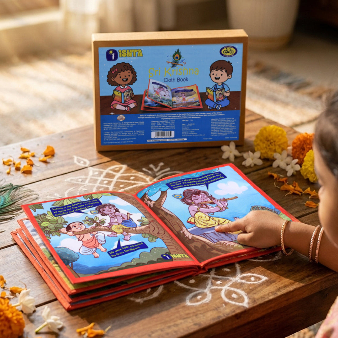Sri Krishna Cloth Book for Kids (Washable and Reusable)