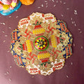 Kumkum holder adorned with intricate traditional patterns, designed for use in religious rituals and festive decor. India’s Largest Pooja Accessories Brand – www.satvikstore.in 