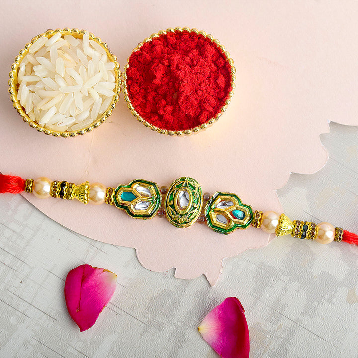 Kundan Designer Rakhi | India’s Largest Pooja Accessories Brand – www.satvikstore.in
