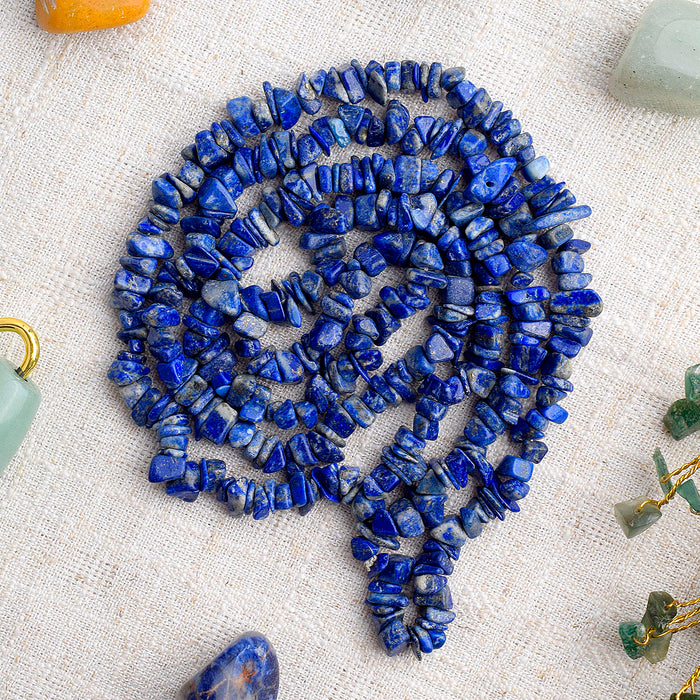 Lapis Lazuli Crystal Necklace for Chakra Healing & Intuition