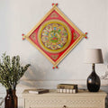 Large Radha Krishna Photo Frame with spiritual artwork in a wooden frame. India’s Largest Brass Idols Brand - www.satvikstore.in