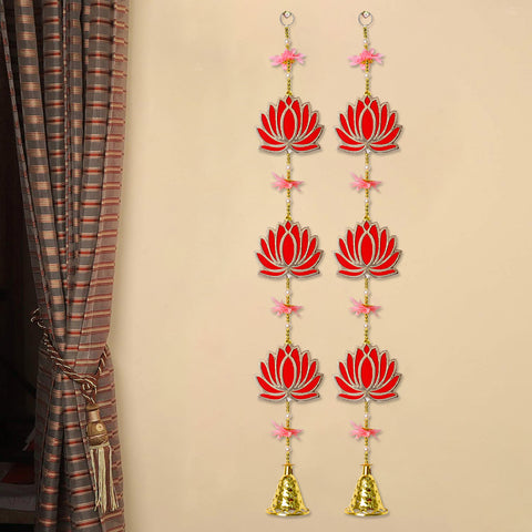 Lotus with Bells Wall Hanging Backdrop | 
India’s Largest Pooja Accessories Brand – www.satvikstore.in
