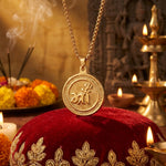 Maa name gold plated pendant with premium IGP coating – devotional pendant symbolizing divine motherhood and protection. India’s Largest Pooja Accessories Brand - www.satvikstore.in