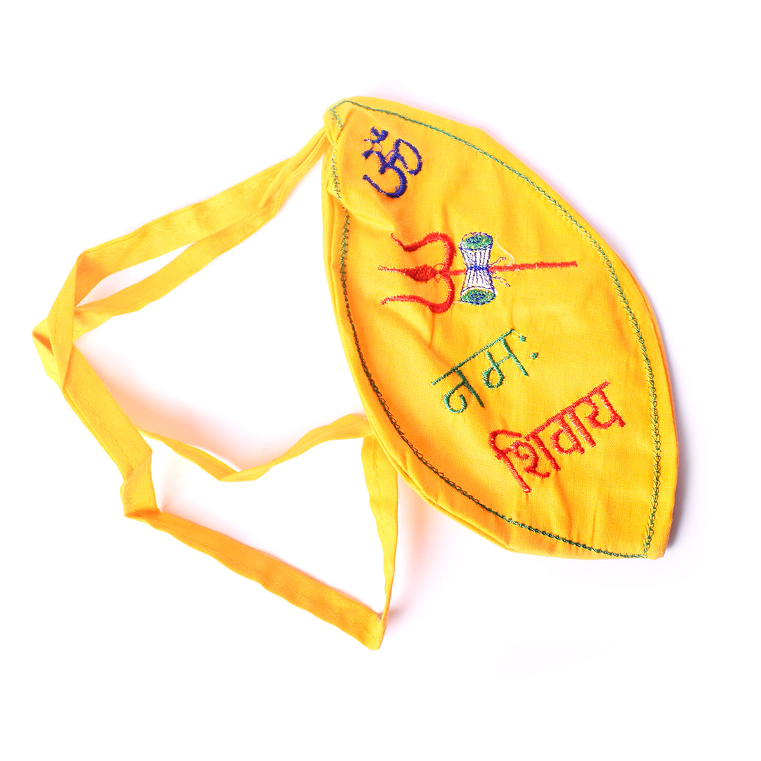 100% Cotton Om Namah Shivaya Printed Jap Mala Jholi Bag (Color yellow)