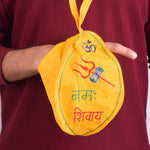 100% Cotton Om Namah Shivaya Printed Jap Mala Jholi Bag (Color yellow)