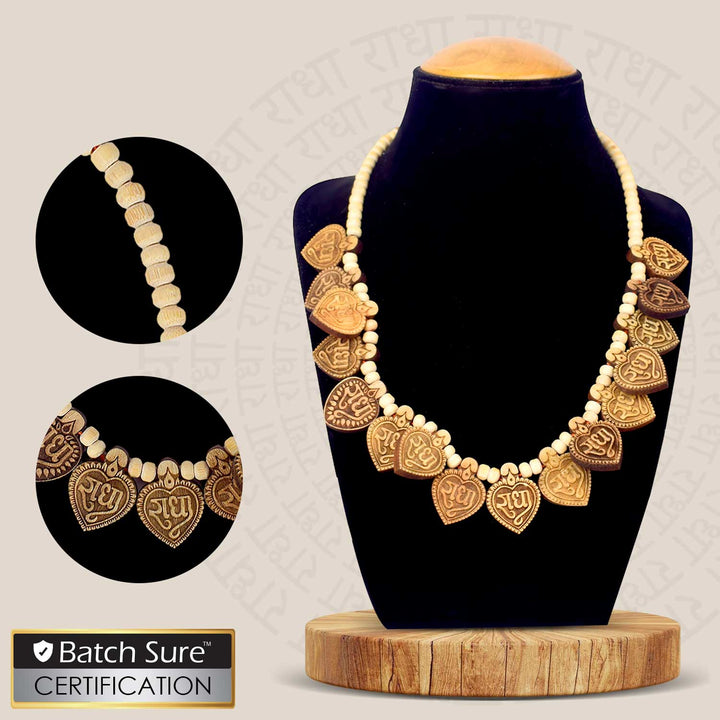 Wooden Mala with Radha Locket – | India’s Largest Brass Idols Brand - www.satvikstore.in