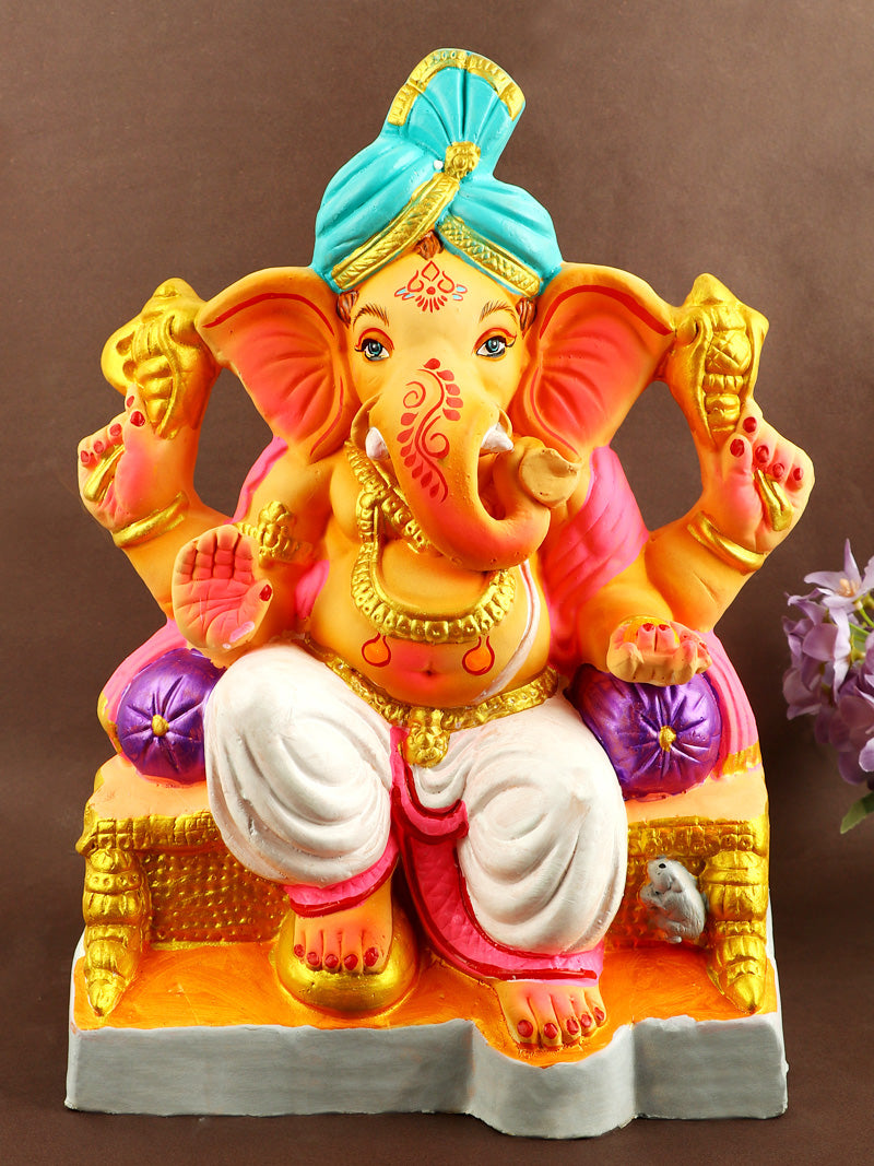 Graceful 13.3-inch Manomay eco-friendly Ganesha idol | India’s Largest Pooja Accessories Brand – www.satvikstore.in