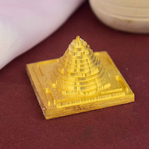 1.5 Inch Meru Shree Yantra in Golden Finish for Wealth & Positivity – Satvikstore.in. India’s Largest Pooja Accessories Brand - www.satvikstore.in