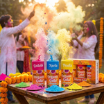 Satvik Organic Gulal Set of 3 in Cylinder Box Packaging
