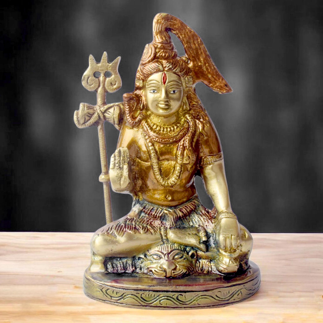 6 Inch Brass Shiv Idol Divine Lord Shiva Statue