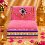 Divine Embrace: Laddu Gopal's Enchanting Velvet Sleeping Bed Small