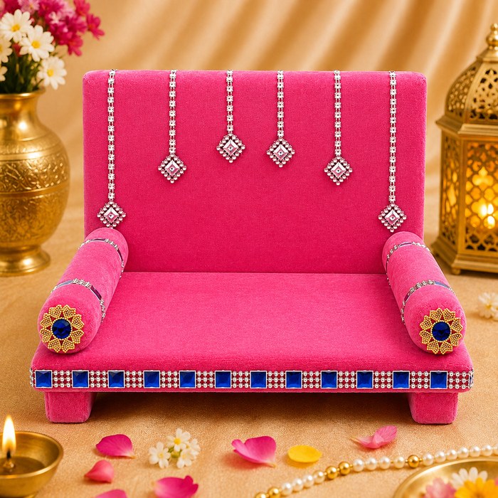 Velvet Radiance: Laddu Gopal's Glorious Singhasan