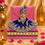 Divine Embrace: Laddu Gopal's Enchanting Velvet Sleeping Bed Small