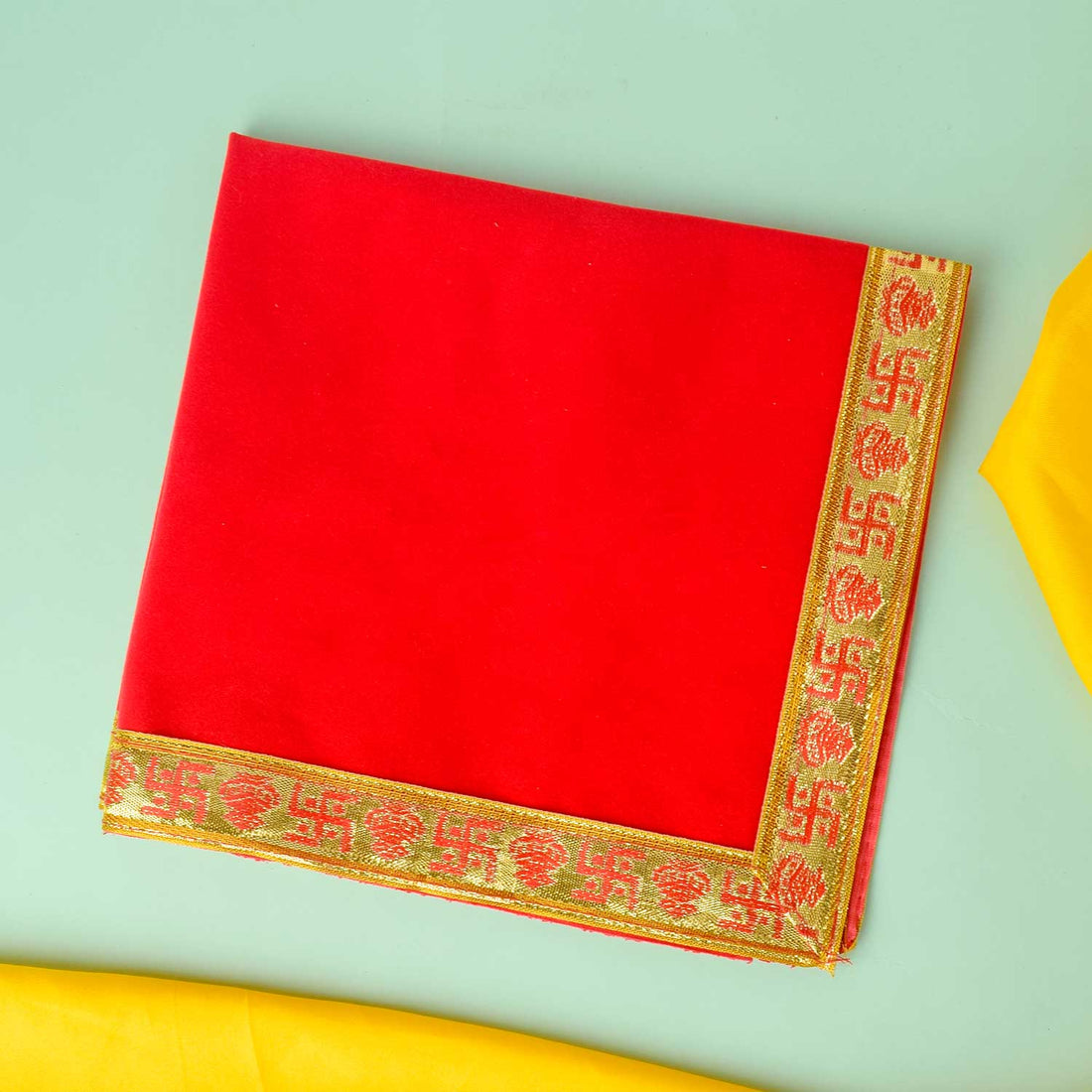 Plain Velvet Pooja Asan 18x18 Inch Pack of 4 for Puja and Prayer. India’s Largest Pooja Accessories Brand - www.satvikstore.in