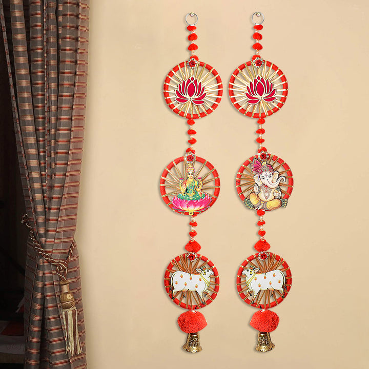 Pom Pom Lotus Laxmi Ganesh  Hanging | India’s Largest Pooja Accessories Brand – www.satvikstore.in