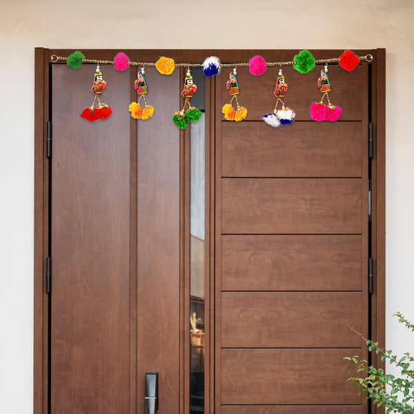 Jaipuri Raja Rani Puppets Pom Pom Toran Bandhanwar For Entrance Door