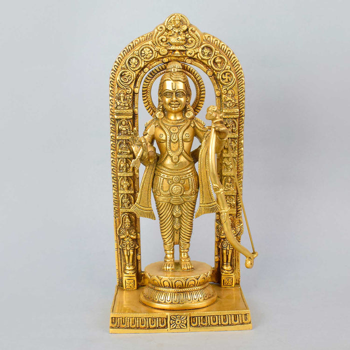 11.8 Inch Pure Brass Ayodhya Ram Lalla Idol – Ideal for Temple or Home Mandir Decor India's Largest Puja Accessories Brand - Satvik No. 1 Brass Idol Collection 