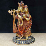 7.1 Inch Brass Radha Krishna Pair Idol – Beautifully Handcrafted Statue for Love, Devotion, and Spiritual Home Decor. No.1 Brass Idol Store www.satvikstore.in  