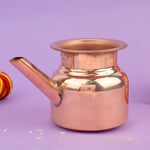 Pure Copper Kalash with Spout (Lota) for Pooja and Rituals, traditional tamra lota used for temple offerings, havan, and daily worship.India’s Largest Pooja Accessories Brand – www.satvikstore.in