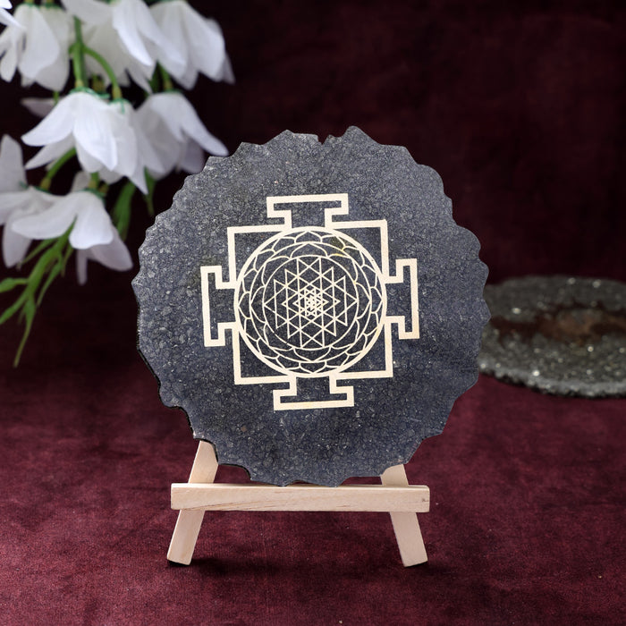pyrite shree yantra frame stand wealth prosperity healing stone vastu decor. India’s Largest Puja Accessories Brand- www.satvikstore.in