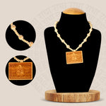 Wooden Mala with Radha Krishna Locket – devotional necklace with natural beads for chanting and spiritual connection. India’s Largest Brass Idols Brand - www.satvikstore.in