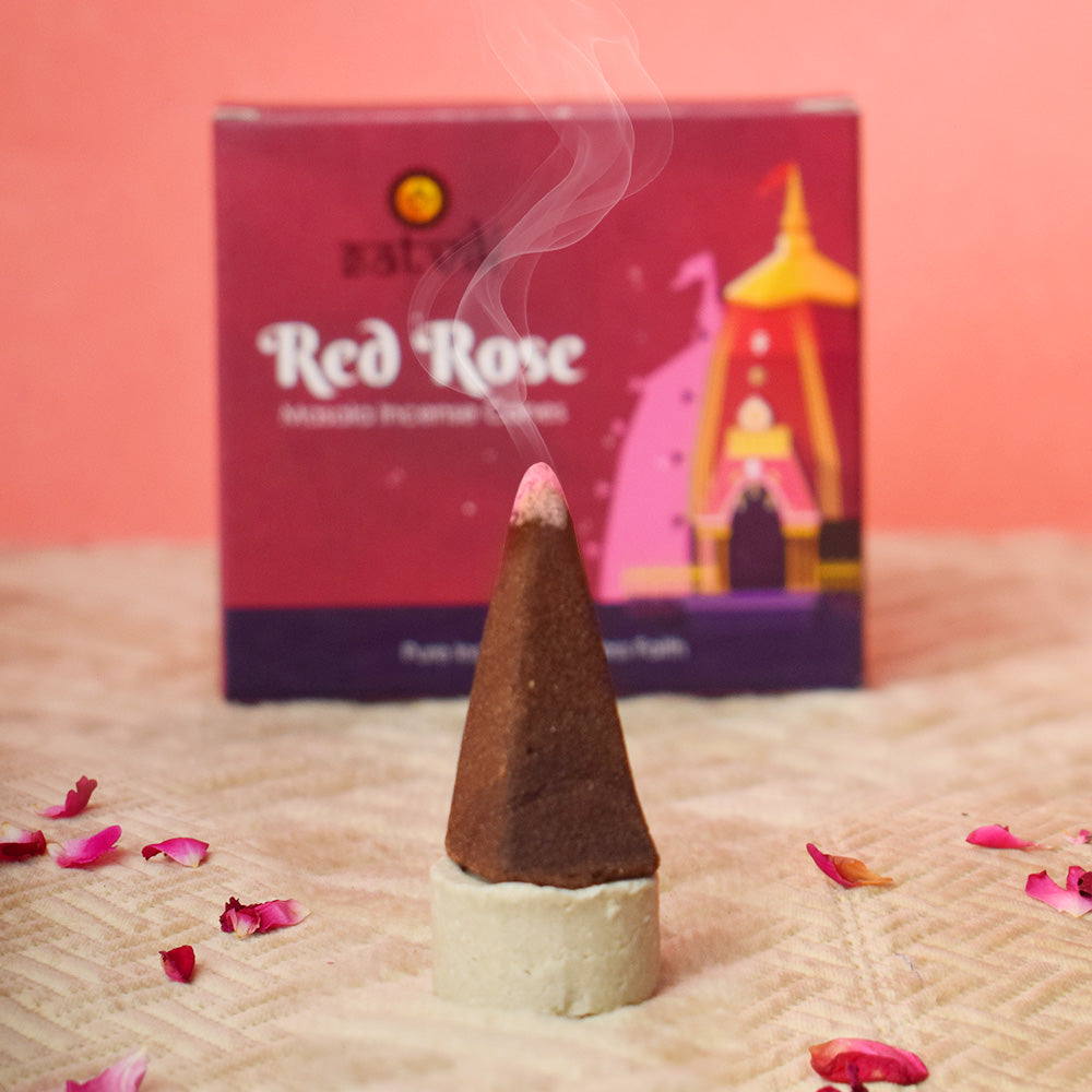Red Rose Pure Masala Incense Cones