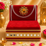 Divine Embrace: Laddu Gopal's Enchanting Velvet Sleeping Bed Small