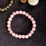 Rose Quartz Round Bead Bracelet Stylish Spiritual Wear