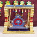 Royal Blue Metal Singhasan Jhula | India’s Largest Pooja Accessories Brand – www.satvikstore.in
