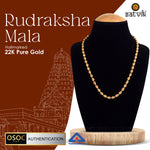 Hallmarked 22K Pure Gold Panchmukhi Rudraksha Mala