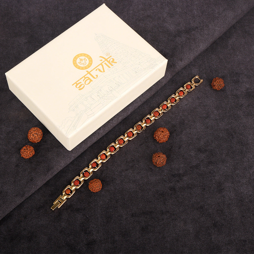 Rudraksha Bracelet Gold Plated Premium IGP Coating