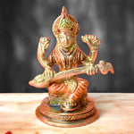3.7 Inch Elegant Goddess Saraswati Brass Statue