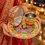 Opulent Gold Meenakari Karwa Chauth Thali Set