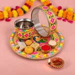 Opulent Gold Meenakari Karwa Chauth Thali Set