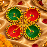 Crafting Light Unique Clay Diyas for a Radiant DiwaliSet of 4