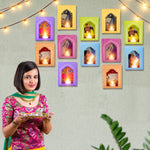LED Deep Mala Diwali Decorations with LED Candles: Traditional Hanging Jharokha Boxes
