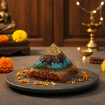 Seven chakra crystal pyramid for chakra balancing and spiritual healing. India’s Largest Puja Accessories Brand- www.satvikstore.in