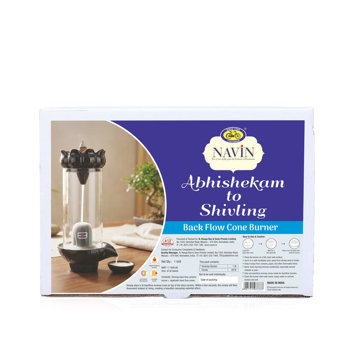Shivling Abhishekam backflow incense burner with 20 cones