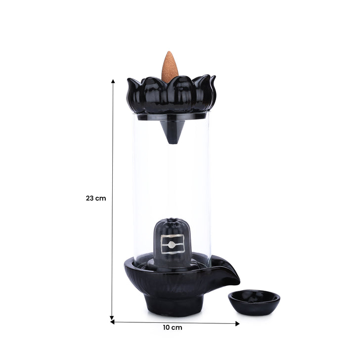 Shivling Abhishekam backflow incense burner with 20 cones