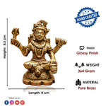 3.3 Inch Brass Chaturbhuj Shiva Ji Idol