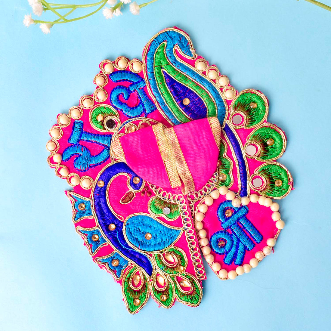 Shri Radhe Embroidered Peacock Dress for Laddu Gopal |  India’s Largest Pooja Accessories Brand – www.satvikstore.in