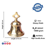 13.8 Inch Brass Temple Ghanta - Big Bell for Temple