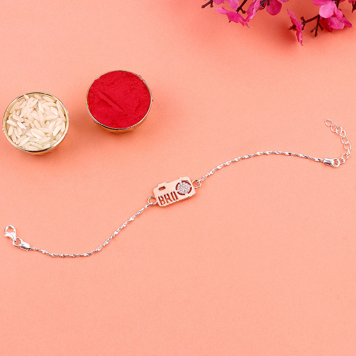 Stylish BRO Silver Rakhi | India’s Largest Pooja Accessories Brand – www.satvikstore.in
