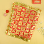 Red Mata Chunni with Swastika and Kalash design, 40x12 inch traditional pooja cloth for Mata idol – India’s Largest Pooja Accessories Brand – www.Satvikstore.in