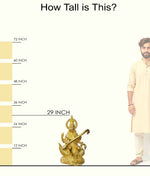 Handcrafted Brass Saraswati Idol for Home & Temple | Best for VIP Gift & Big Premium Gift | Large Goddess Saraswati Statue with Glossy Finish | 75 cm Height, 27.2 kg Weight | Best for Your Temple & Puja Decor | Premium Quality Brass Murti | India's Large Puja Accessories Brand - Satvikstore.in