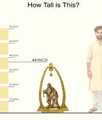 44 Inch Shri Radha-Krishna Brass Murti – Prem Mandap with Ghanti Shringar