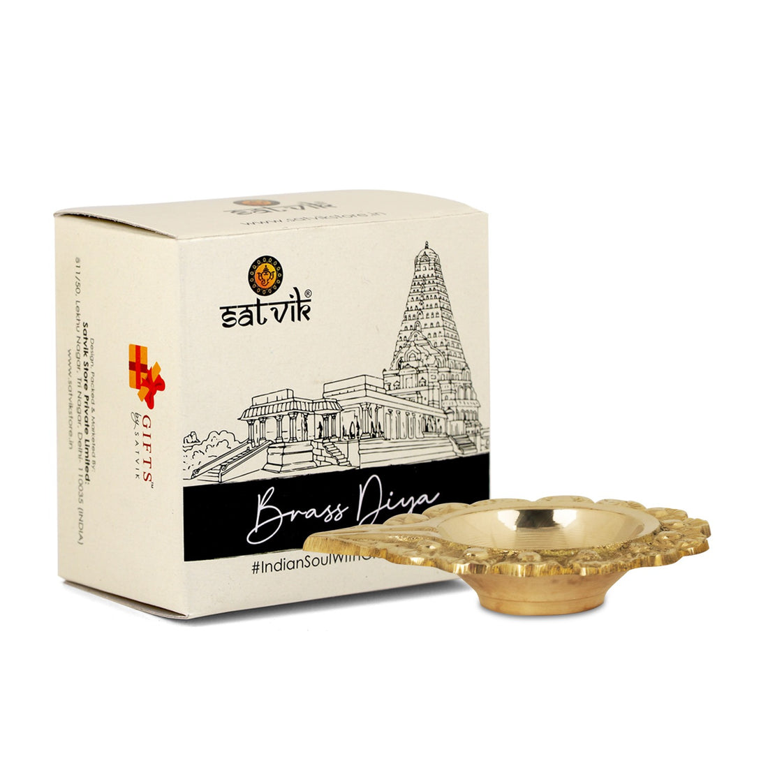 Adorable Floral Brass Laxmi Diya