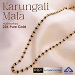 Hallmarked 22K Pure Gold Govt. Certified Karungali Mala/ Black Ebony Beads
